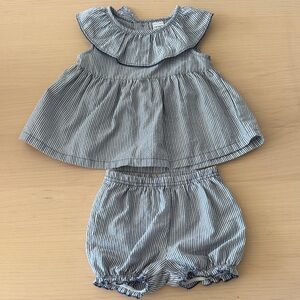 Carter's Navy Striped Diaper Cover Set